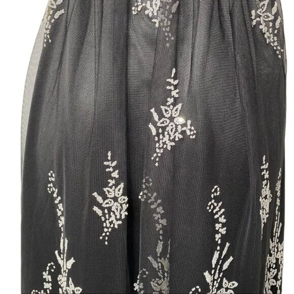 Onyx Sparkle Beaded Floral Little Black Party Dress Size 10 - Picture 10 of 14